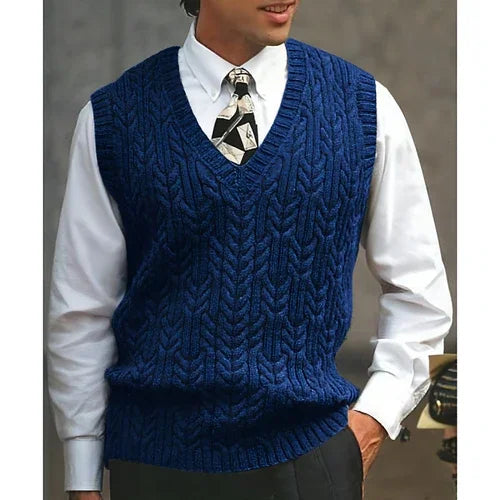 Knitted Vest V-neck Sweater Solid Color Casual - Which Mark