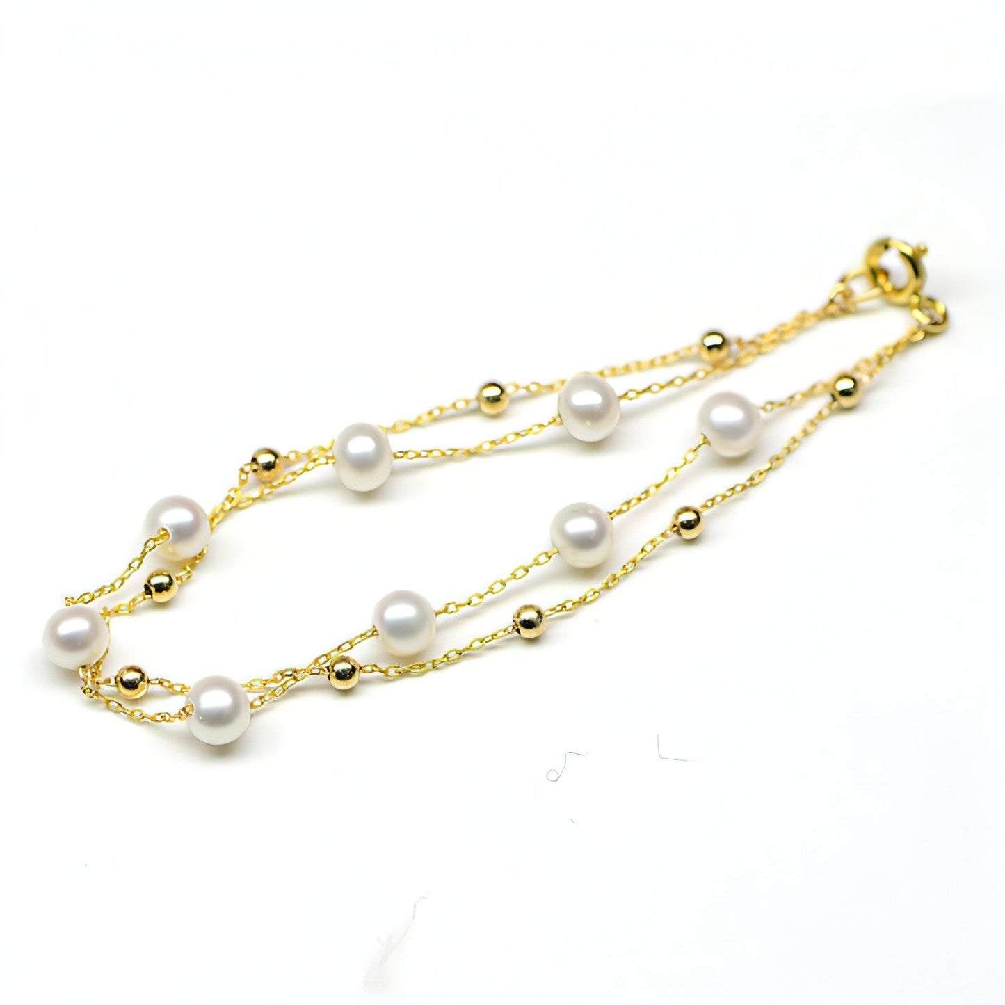 18k Gold Seawater Pearl Adjustable Double-layer Bracelet - Which Mark