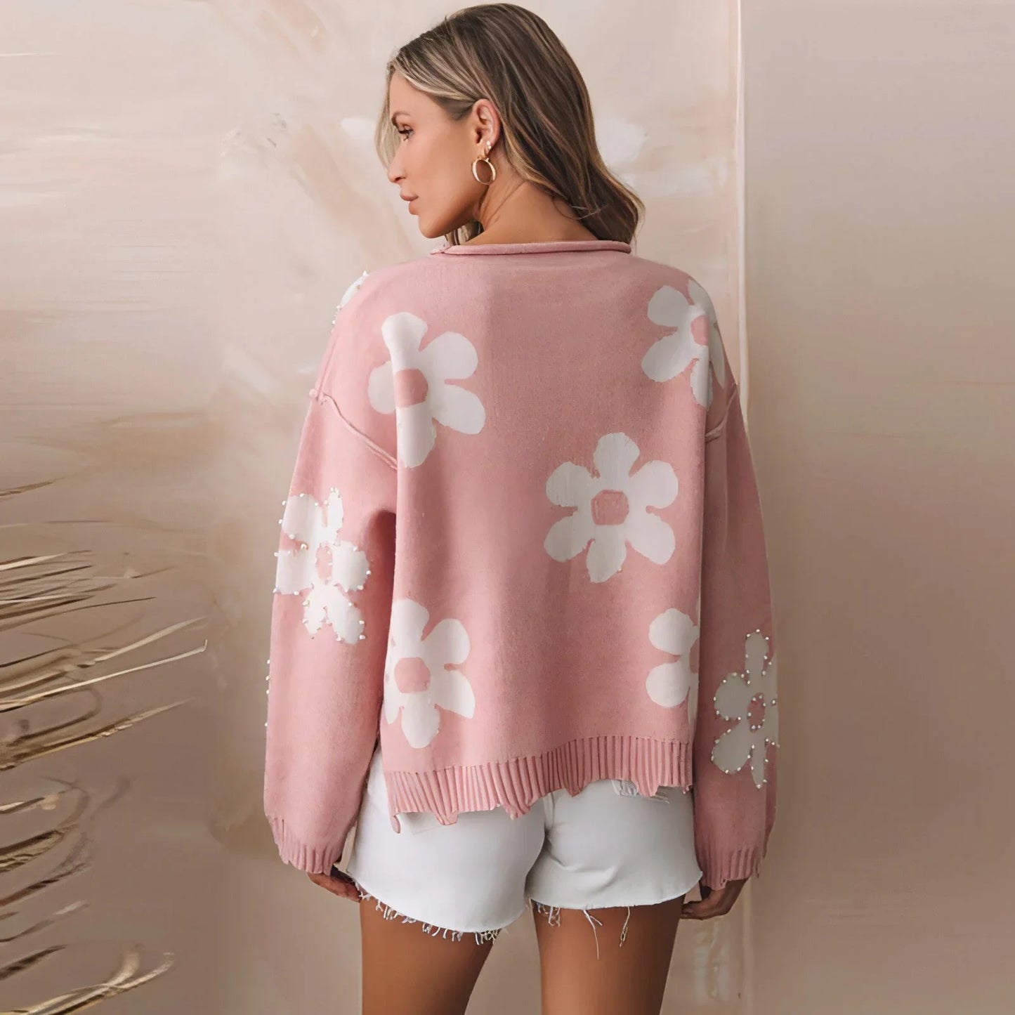 A.1 Drop-shoulder Long-sleeve Top For Women Sweater - Which Mark