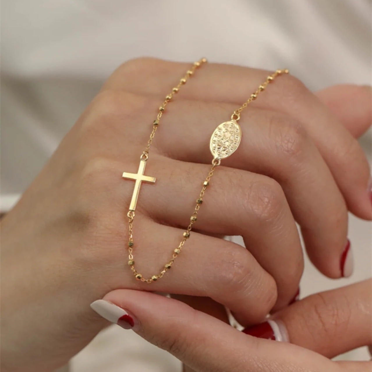 Vintage Cross 18K Gold Necklace Bracelet - Which Mark