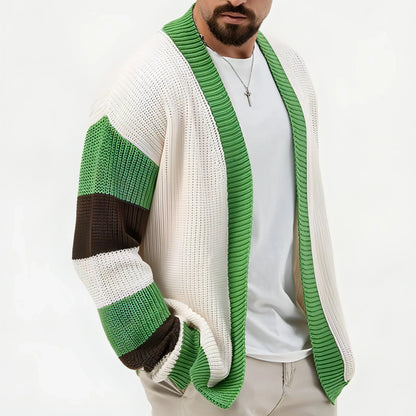 A.1 Loose Contrast Color Woolen Cardigan Jacket Sweater Men - Which Mark