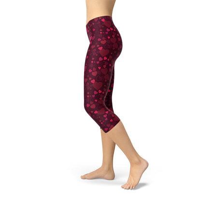 Hearts on Hearts Red Capri Leggings - Which Mark