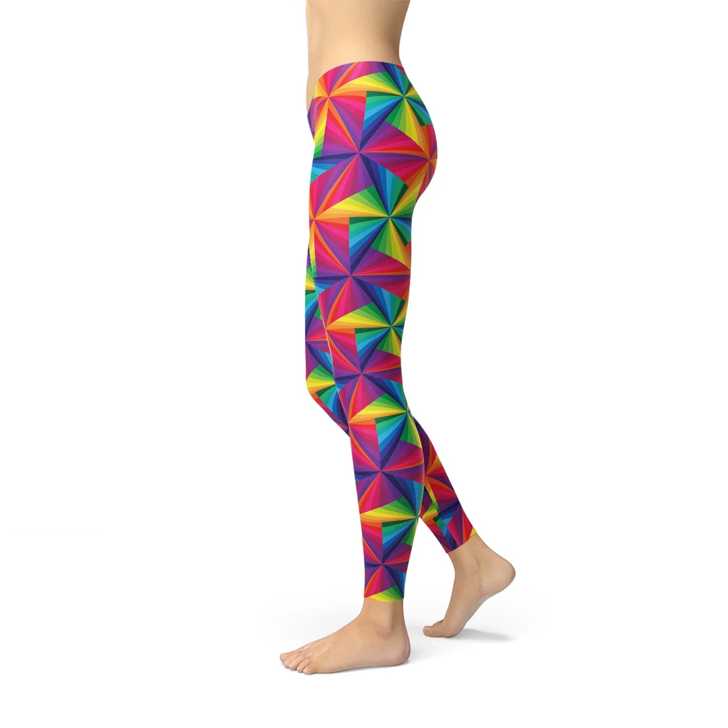 Womens Rainbow Pinwheel Leggings - Which Mark