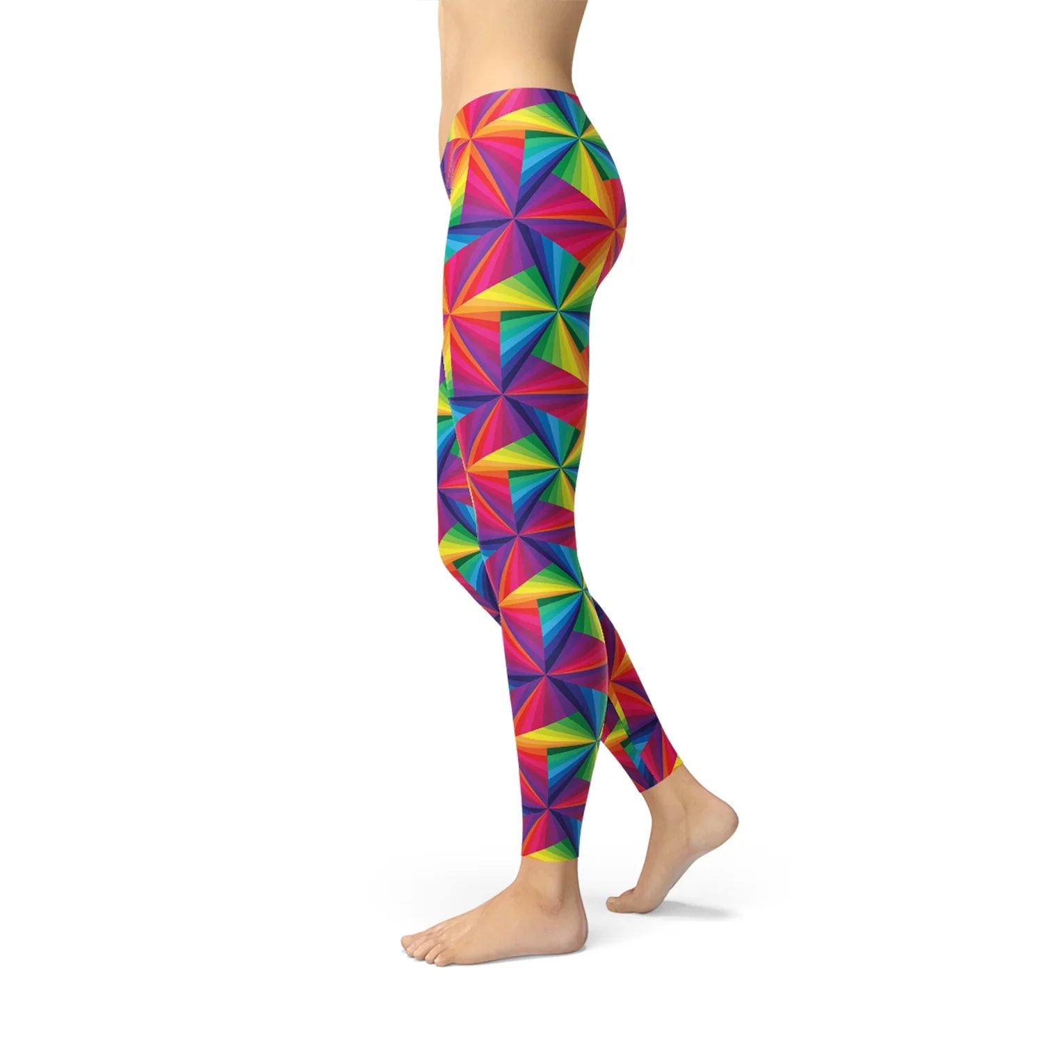 Womens Rainbow Pinwheel Leggings - Which Mark