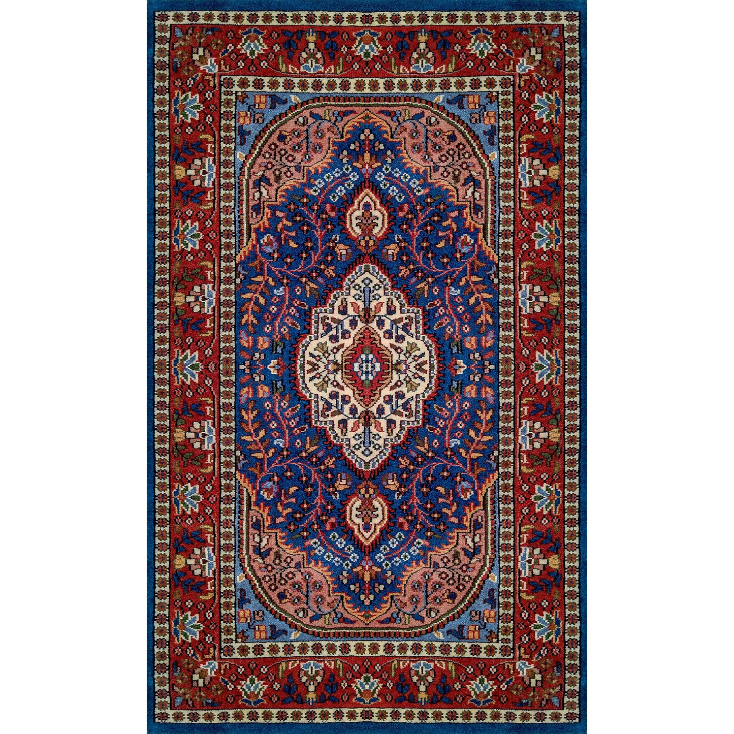 3×5 Feet Hand Knotted Blue Persian Wool Carpet - Which Mark