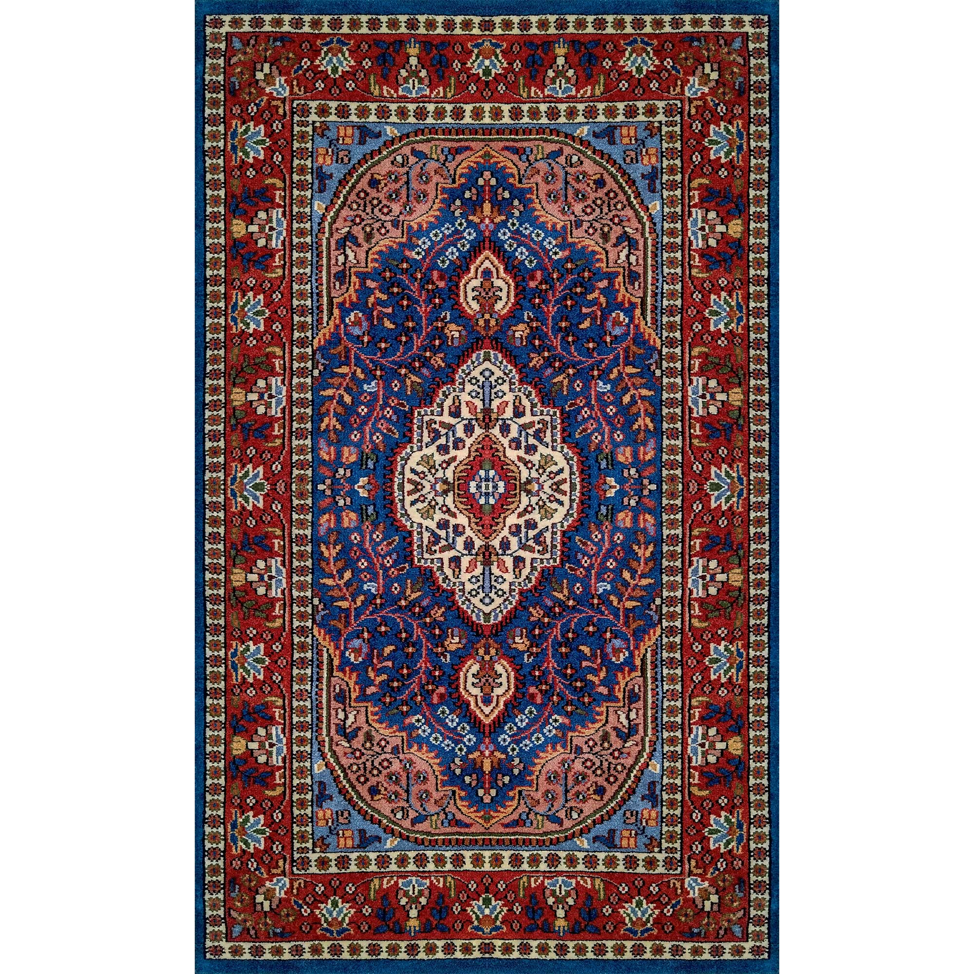 3×5 Feet Hand Knotted Blue Persian Wool Carpet - Which Mark