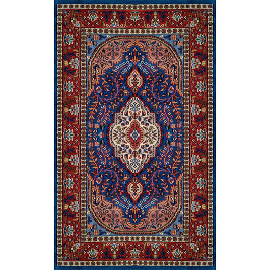 3×5 Feet Hand Knotted Blue Persian Wool Carpet - Which Mark
