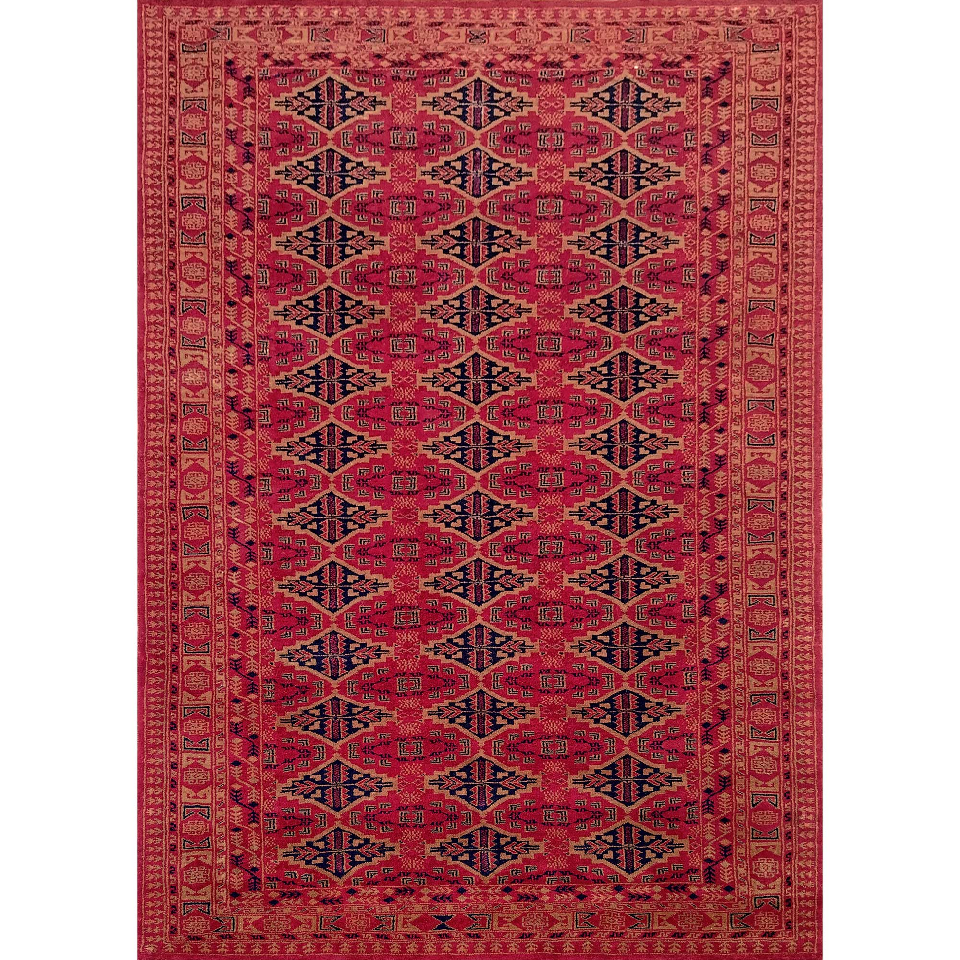 5×7 Feet Hand Knotted Red Wool Carpet Tribal - Which Mark