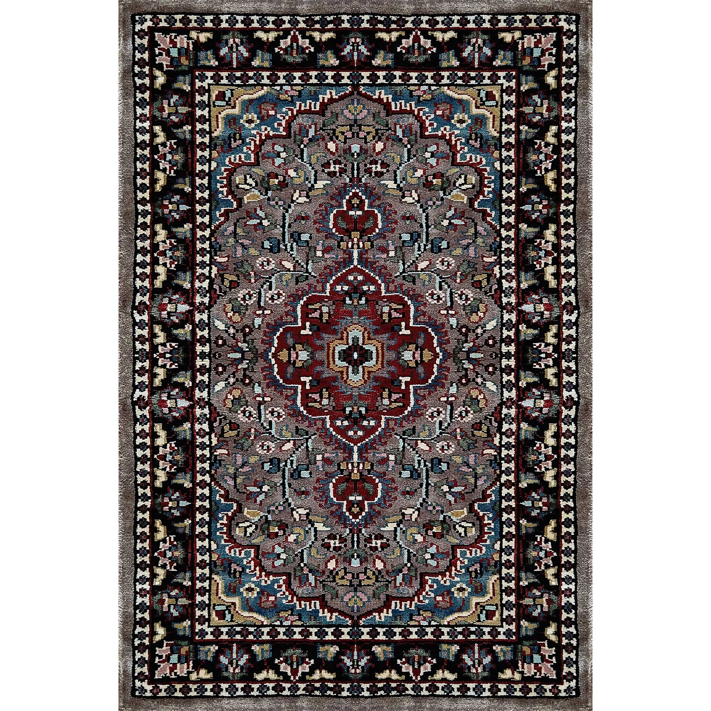 2×3 Feet Hand Knotted Persian Silk Carpet Multi - Which Mark