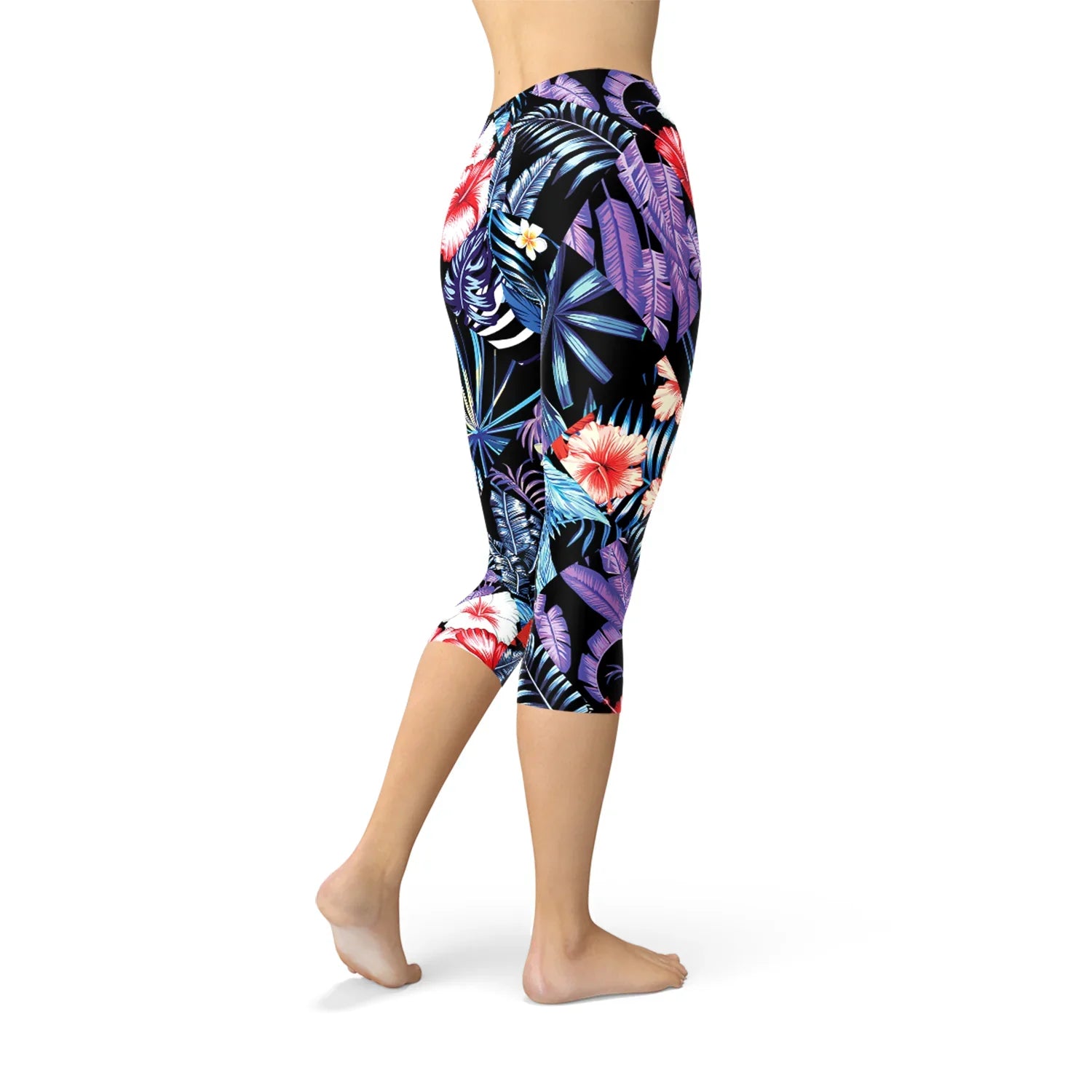 Geometric Tropical Floral Capri Leggings - Which Mark