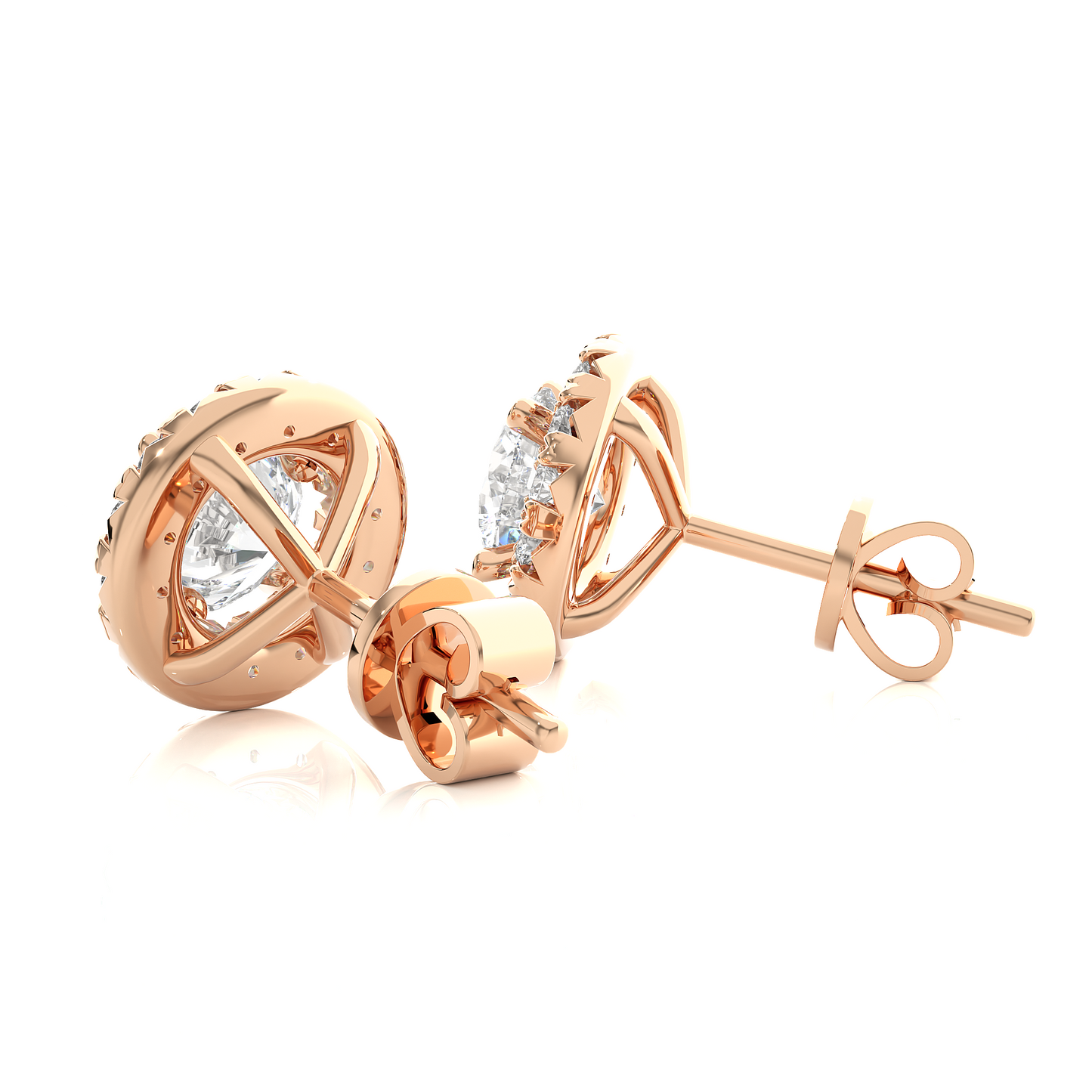 Rose Gold Moissanite Round Shape Detachable Earring – WE0081 - Which Mark