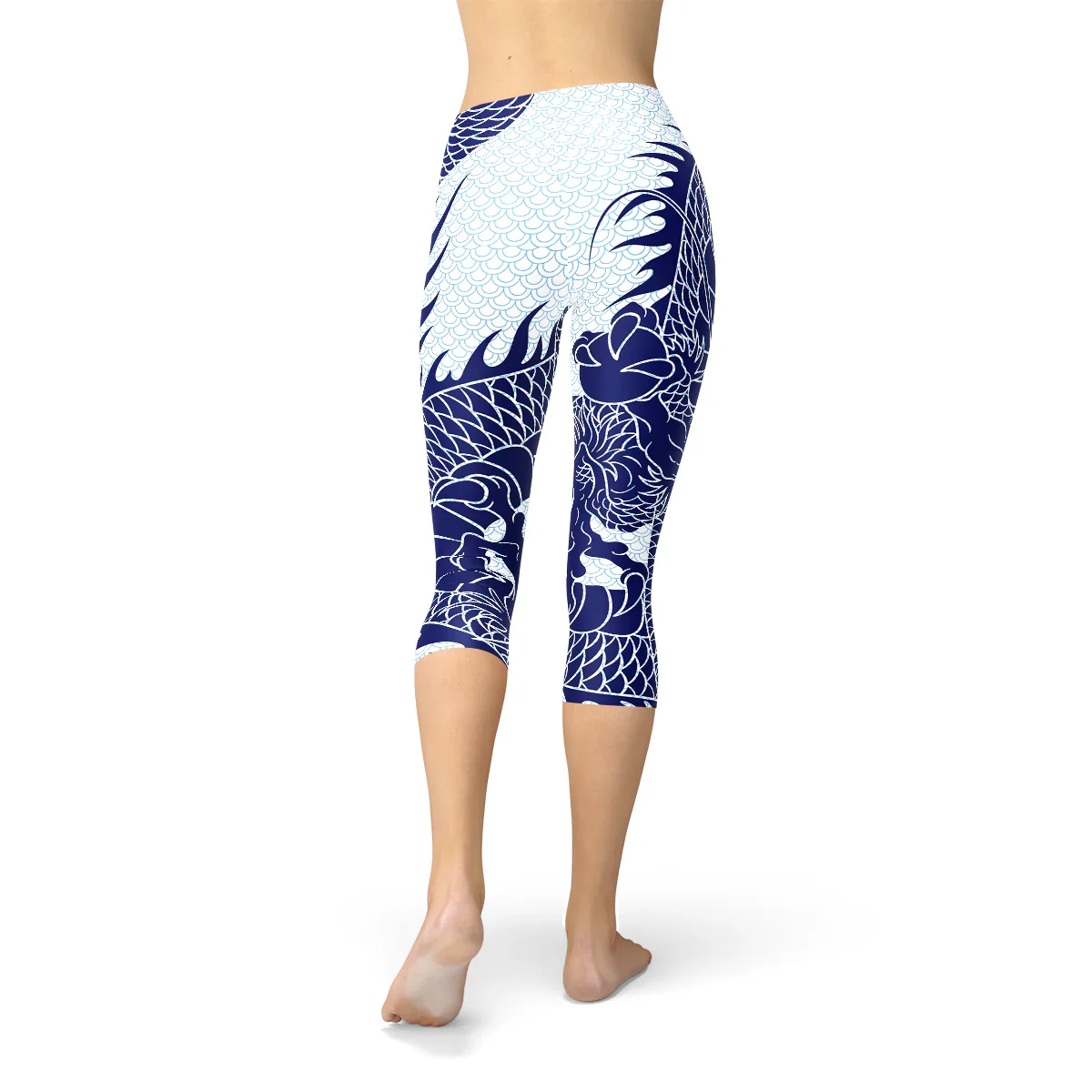 Womens Japanese Dragon Capri Leggings - Which Mark