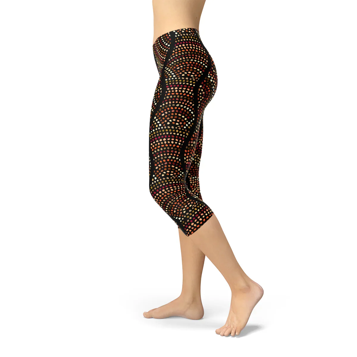 Womens Polka Dots Aboriginal Artwork Capri (V2) - Which Mark