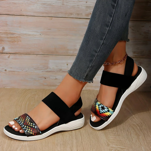 Houndstooth Striped Flat Casual Shoes - Which Mark