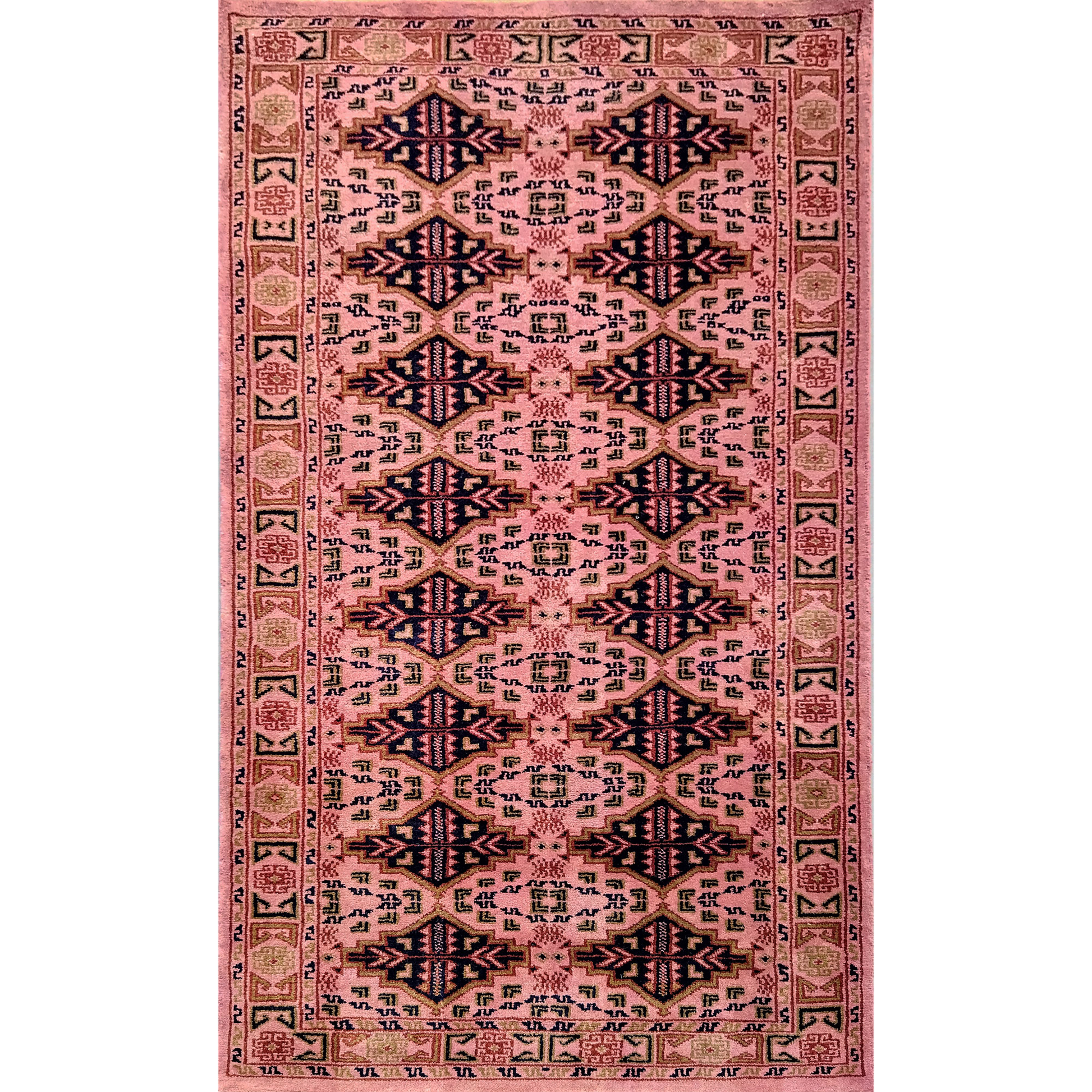 Hand Knotted Woolen Carpet Peach Tribal 3×5 Feet PEACH - Which Mark