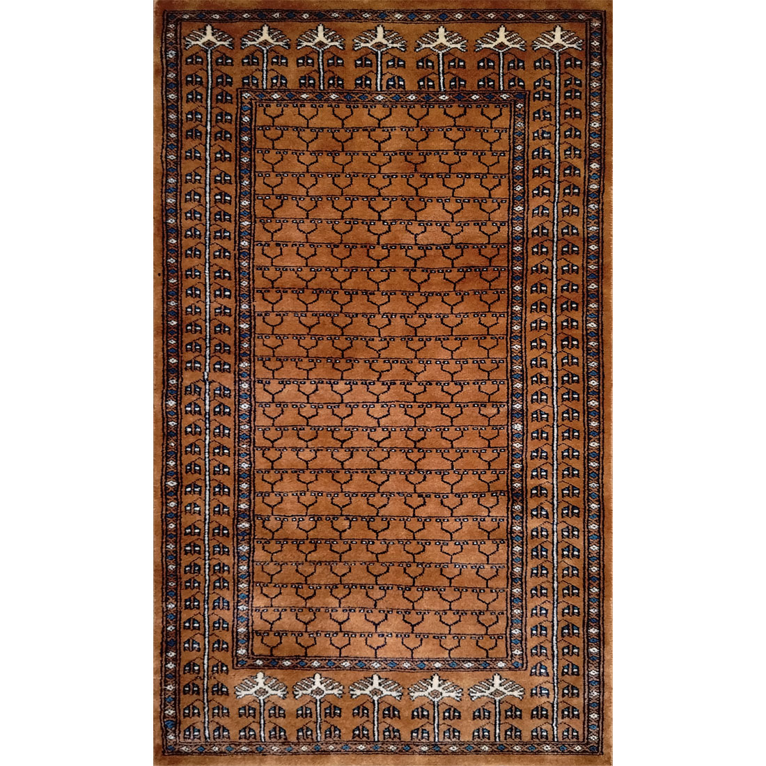 3×5 Feet Handmade Parda Wool Carpet Copper - Which Mark