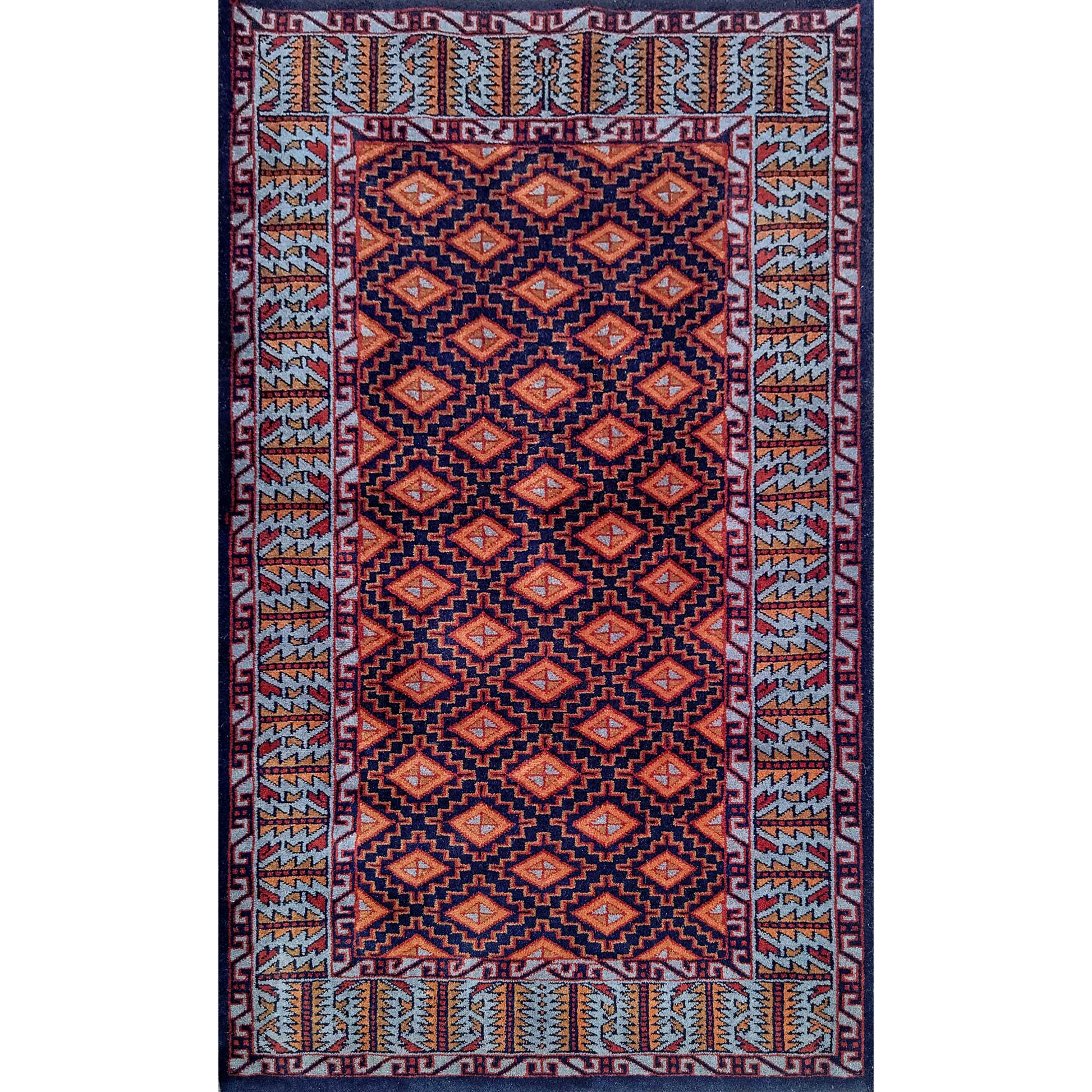 3×5 Feet Black Hand Knotted Wool Carpet Burfi - Which Mark