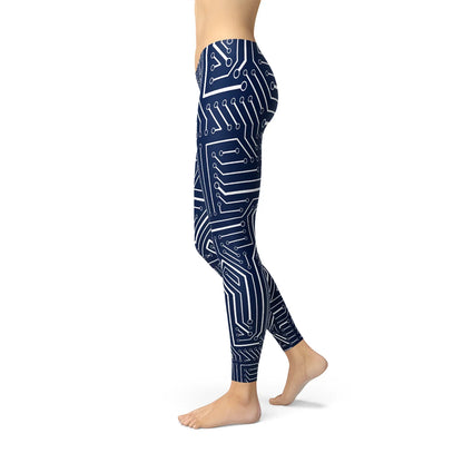 Womens Navy Blue Circuit Leggings - Which Mark