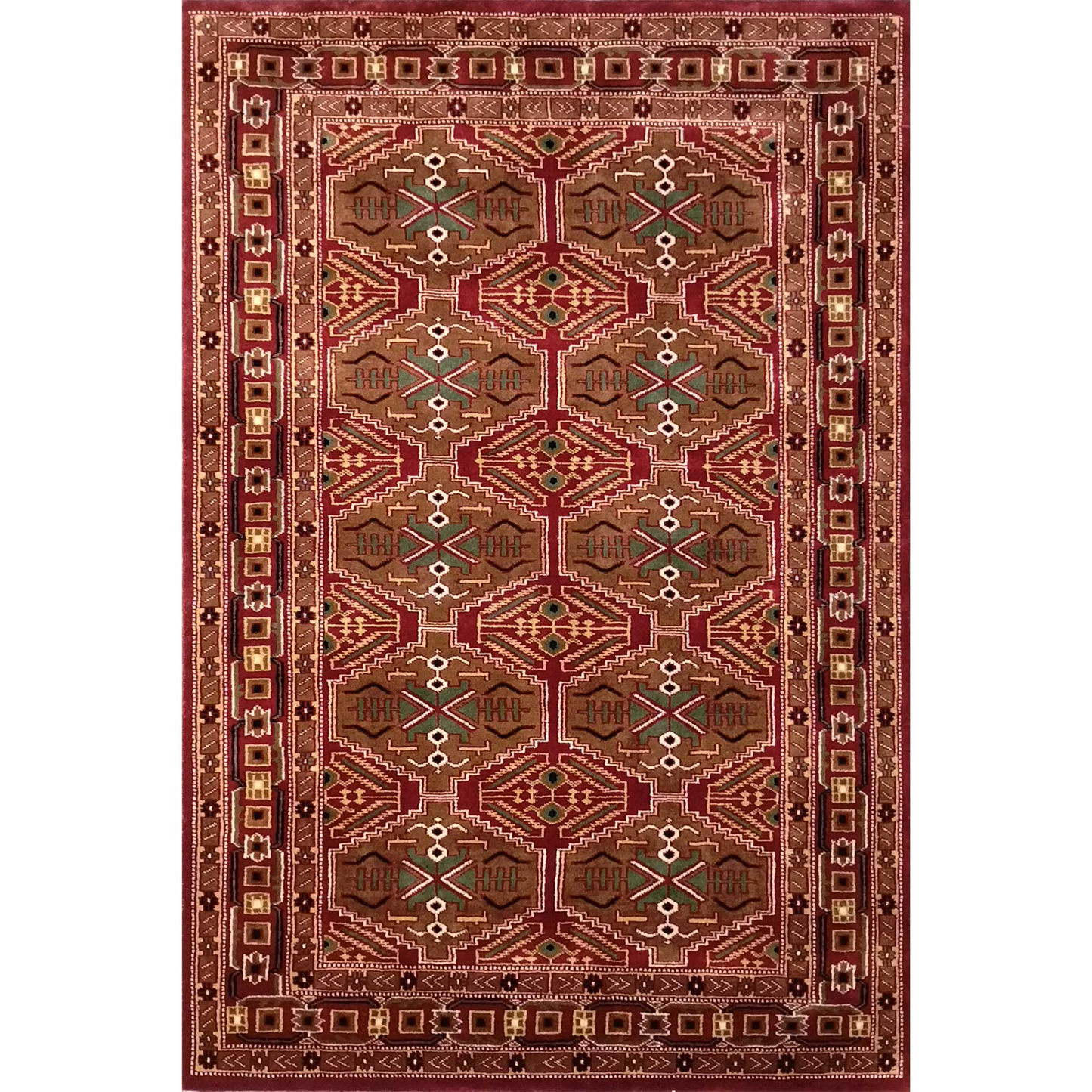 4×6 Feet Red Handmade Wool Carpet Tribal - Which Mark