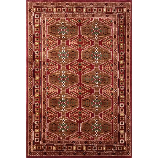 4×6 Feet Red Handmade Wool Carpet Tribal - Which Mark
