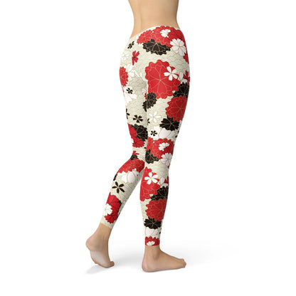 Womens Japanese Cherry Blossom Leggings - Which Mark