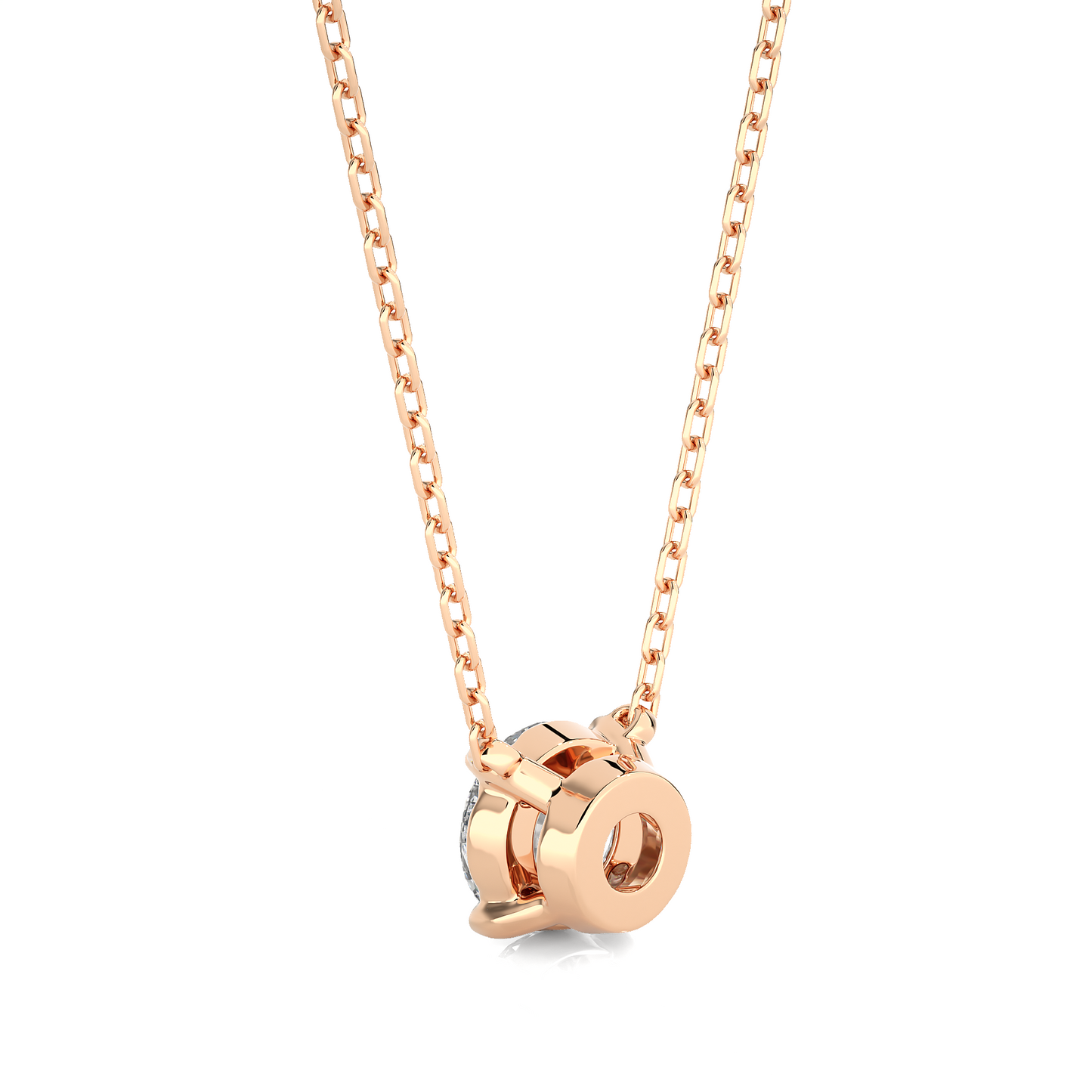 Rose Gold Moissanite Round Shape Pendant – PT0045 - Which Mark