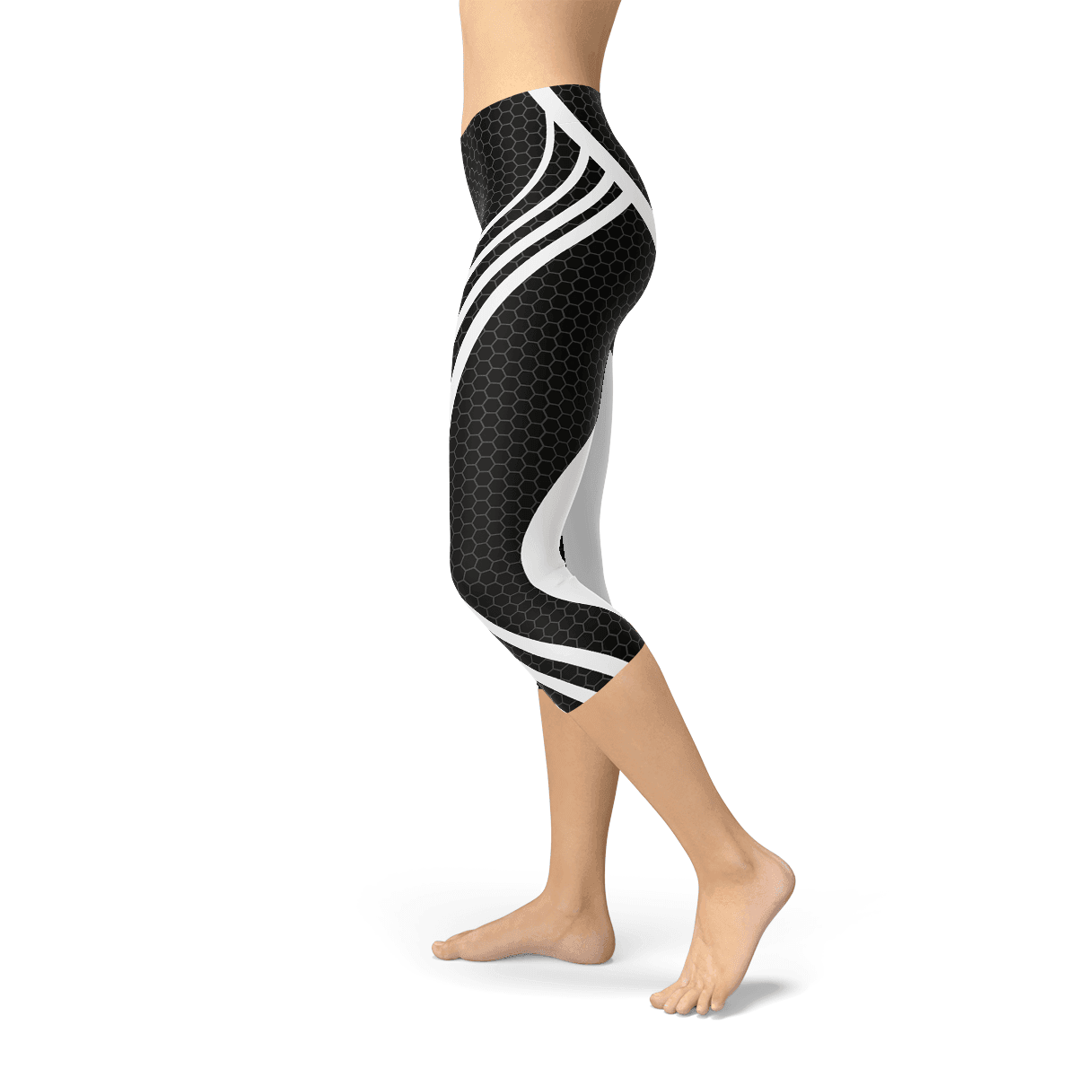Womens Black Venom Capri Leggings - Which Mark