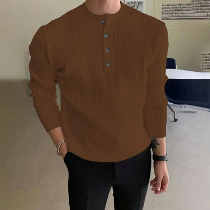 Men's Half-high Collar Button Sweater - Which Mark