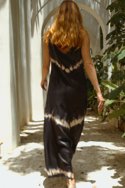 Andromeda Silk Dress in Black Shibori - Which Mark