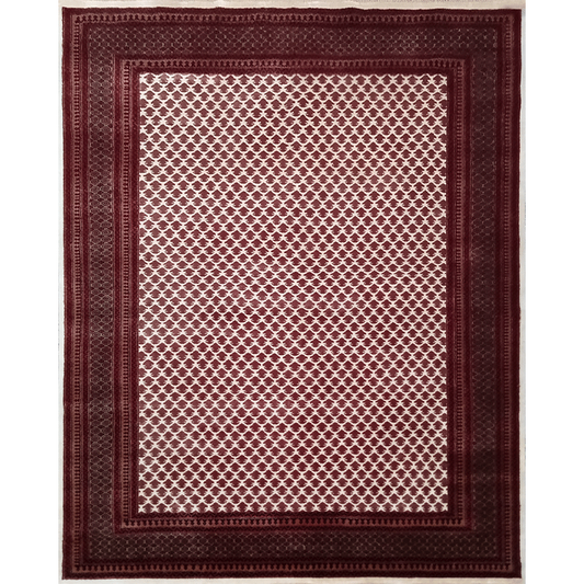 8×10 Feet Wool White Hand Knotted Carpet Lichi - Which Mark