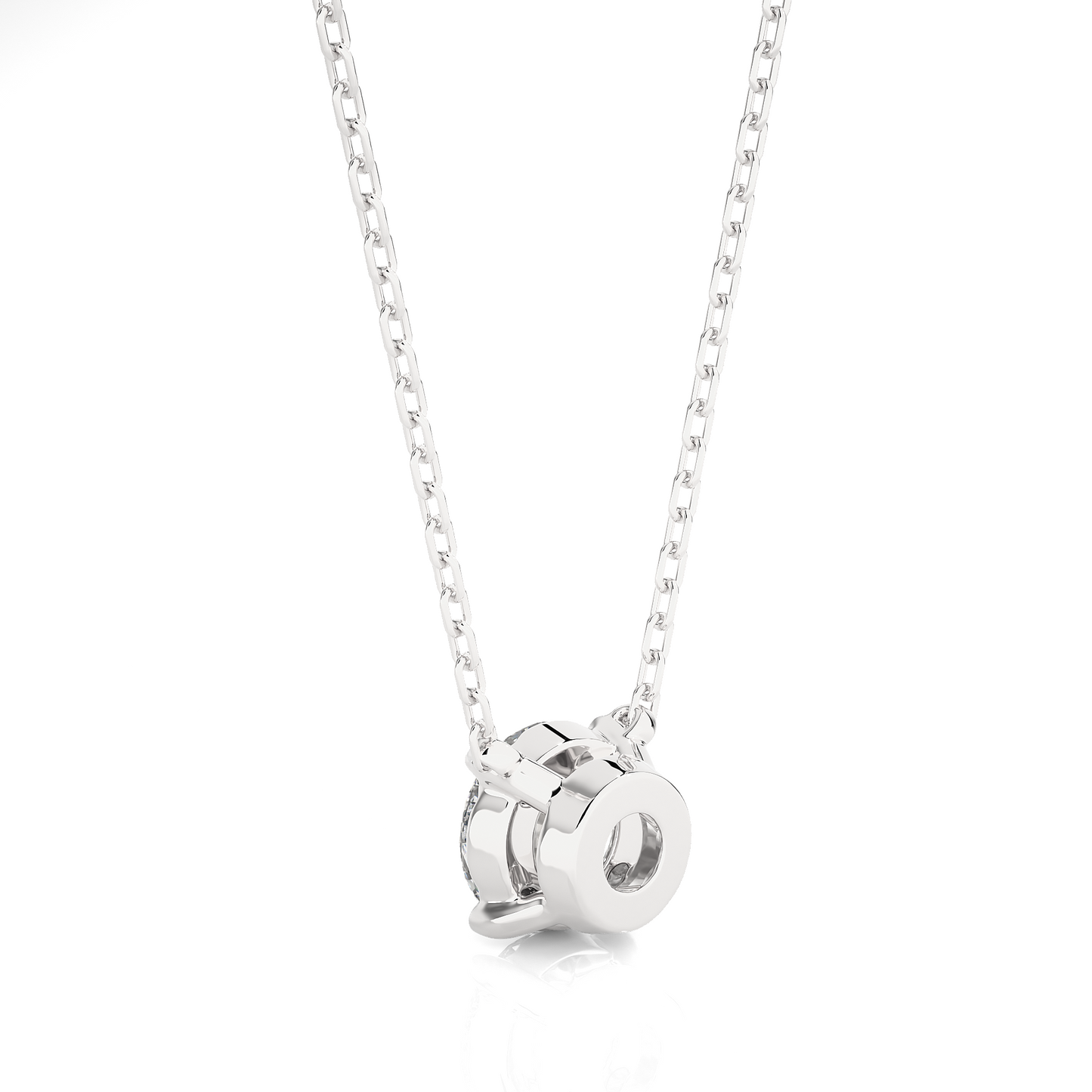 White Gold Moissanite Round Shape Pendant – PT0045 - Which Mark