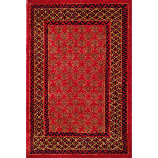 2×3 Feet Hand Knotted Red Wool Carpet Lichi - Which Mark