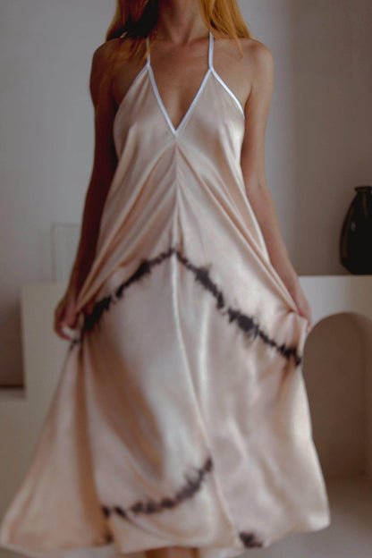 Altair Silk Halter Dress in Shibori - Which Mark