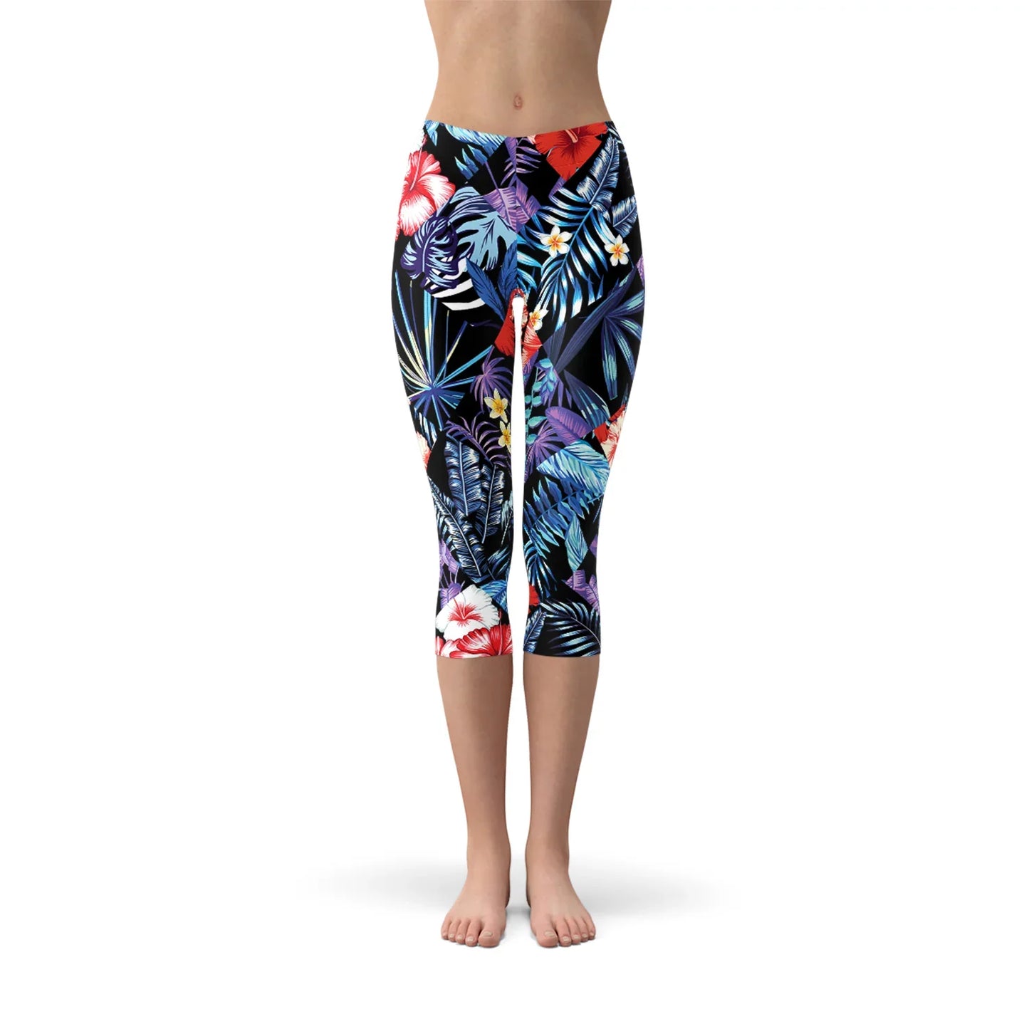 Geometric Tropical Floral Capri Leggings - Which Mark