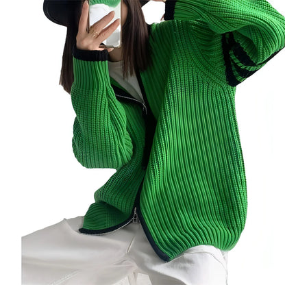 Zipped Stand Collar Sweater Coat Women - Edition 25 - Which Mark