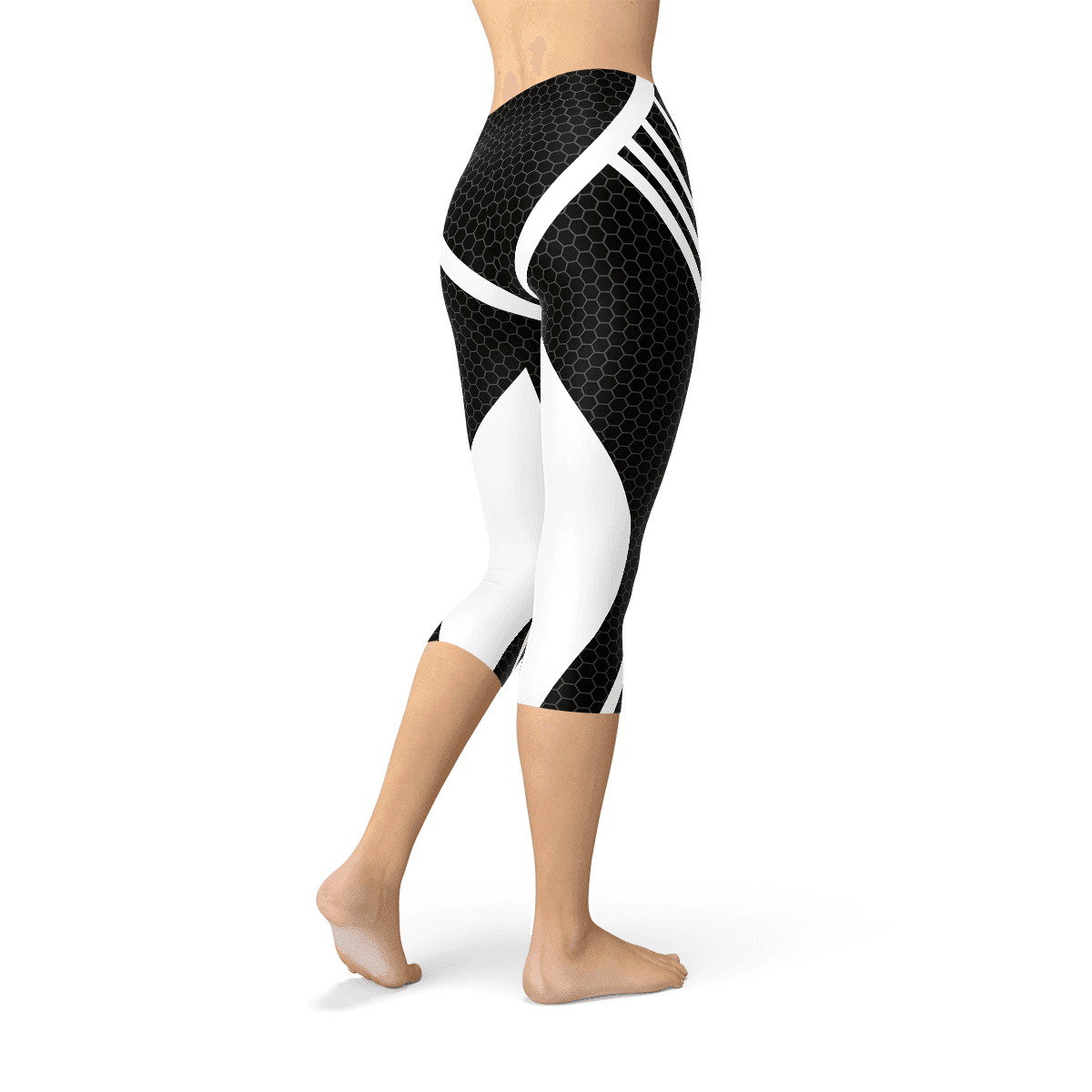 Womens Black Venom Capri Leggings - Which Mark