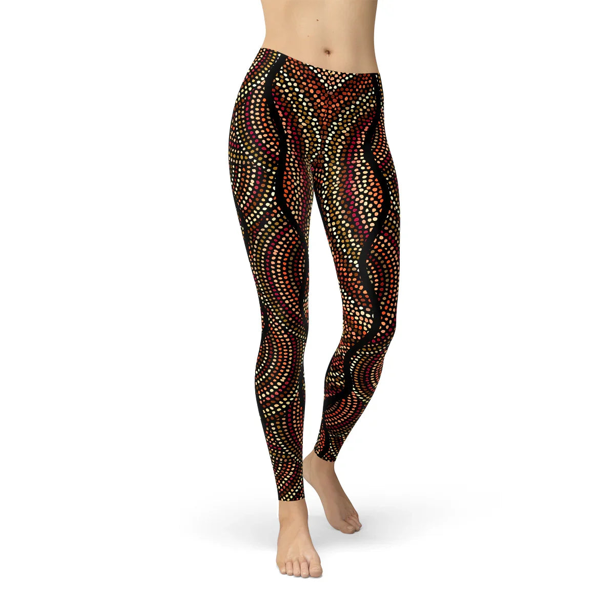 Womens Polka Dots Aboriginal Artwork Leggings (V2) - Which Mark