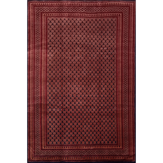 6×9 Feet Handmade Wool Carpet Royal Black Lichi Hand Knotted - Which Mark