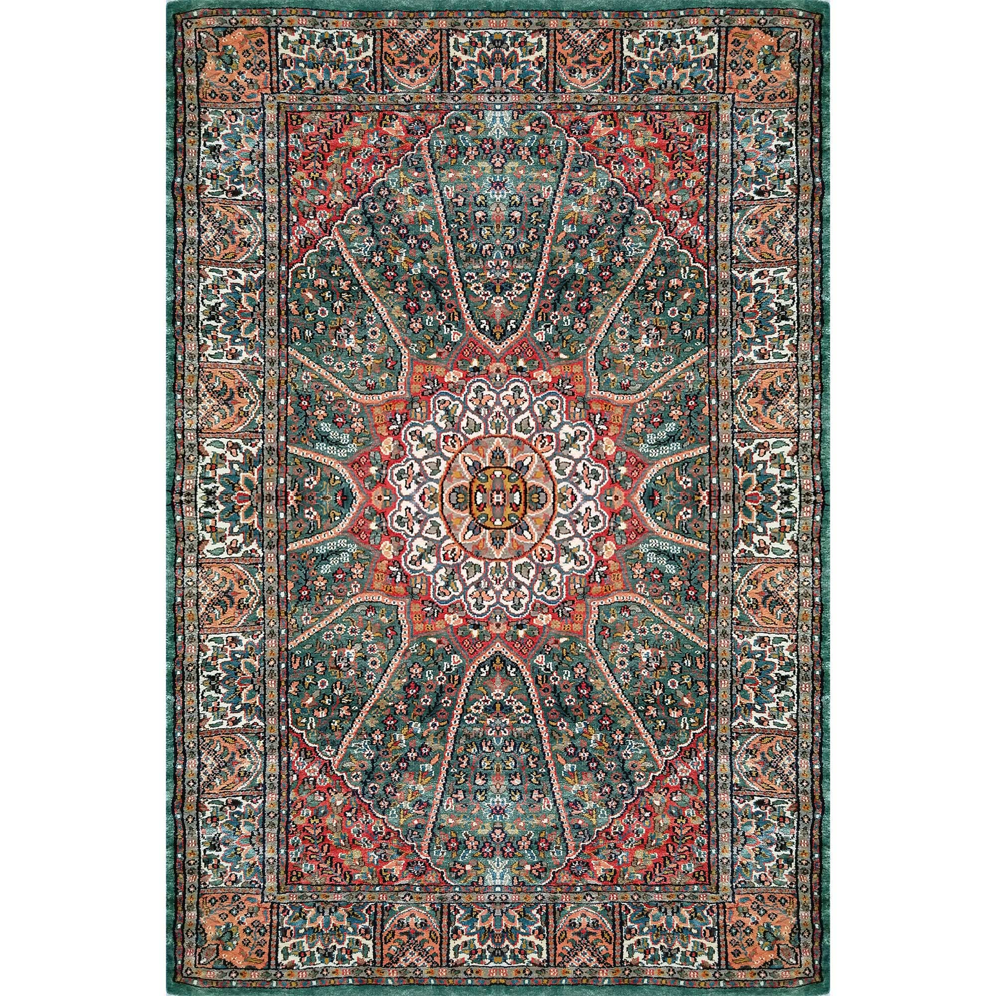 4×6 Feet Hand Knotted Blue Persian Silk Carpet - Which Mark