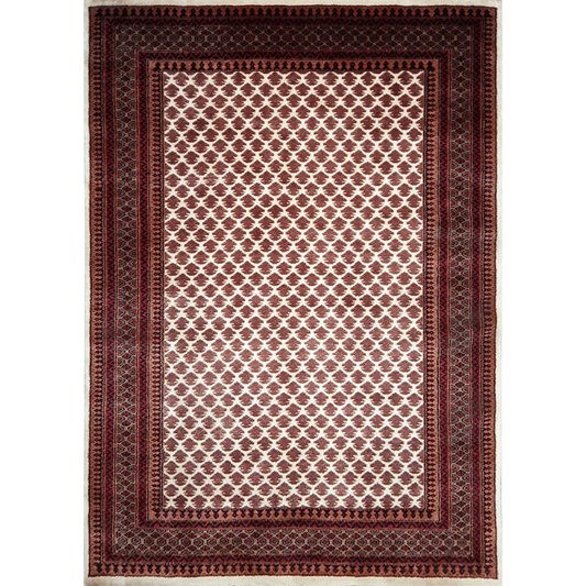 5ft×7ft White Hand Knotted Lichi Carpet Wool - Which Mark