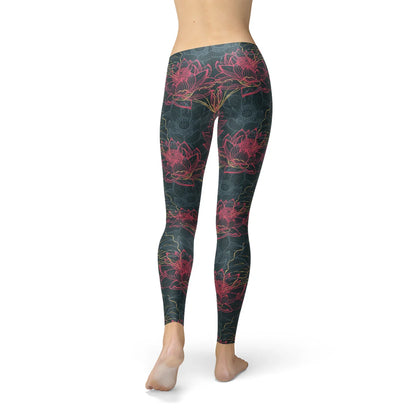 Womens Floral Lotus Leggings - Which Mark