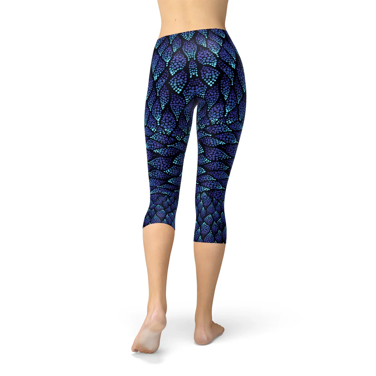Womens Blue Mermaid Capri Leggings - Which Mark