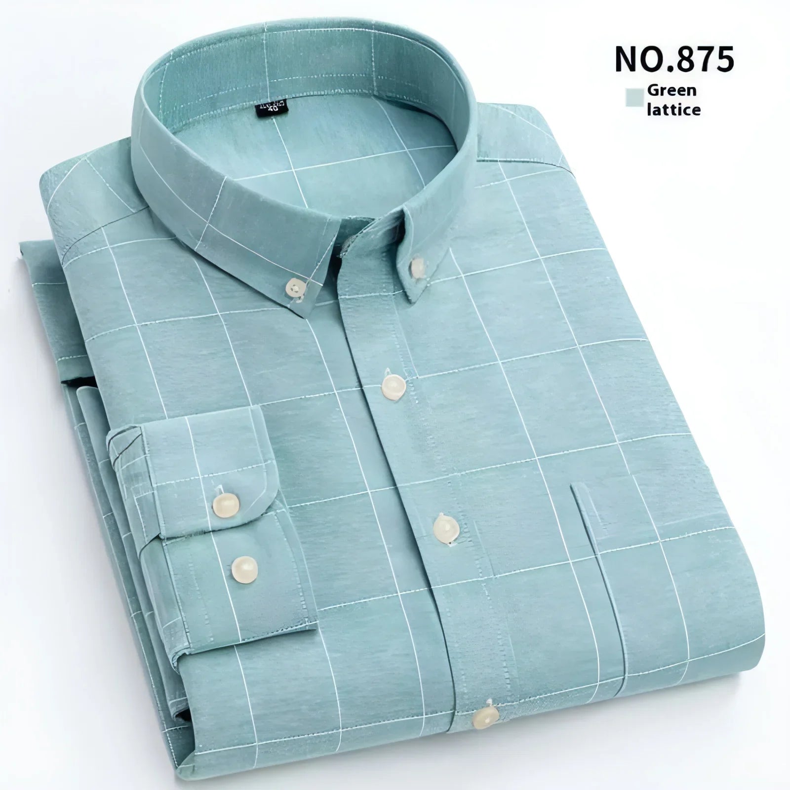 Men's Oxford Pure Color Slim Shirt For Young And Middle-aged People - Which Mark