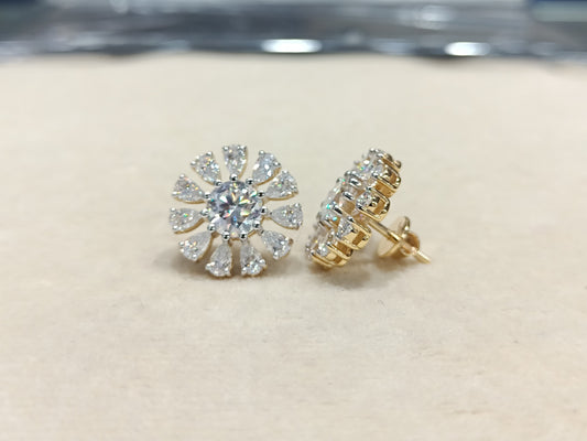 Moissanite Round & Pear Shape Earring – WE00105 - Which Mark