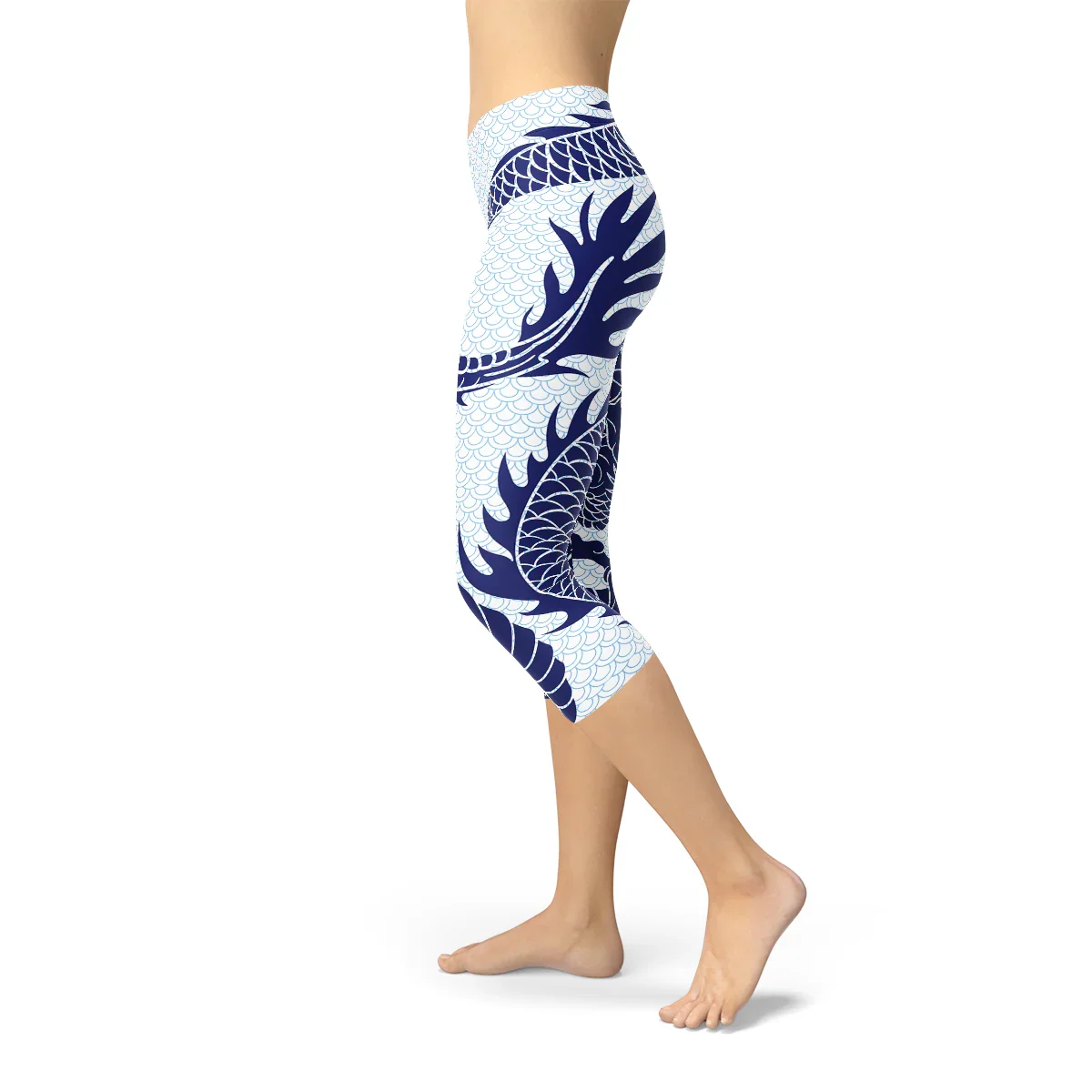 Womens Japanese Dragon Capri Leggings - Which Mark