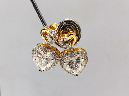 Moissanite Heart Shape Earring – WE00108 - Which Mark