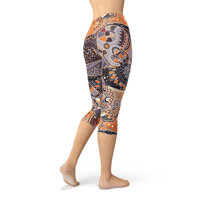 Womens Aboriginal Dreamtime Capri Leggings - Which Mark