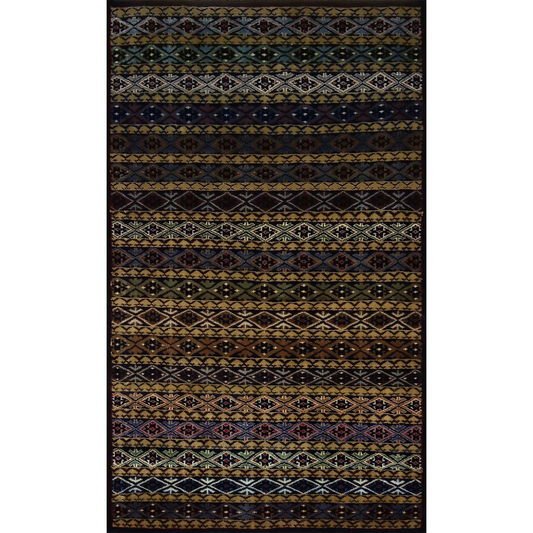 3ft×5ft Black & Multi Hand Knotted Wool Carpet Zanjeera - Which Mark