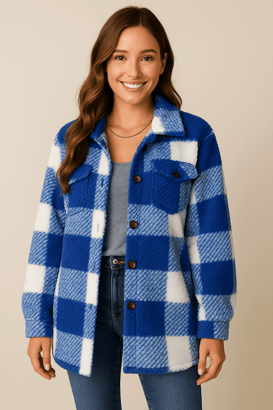 WinterFlair™ – Women's Fashion Jacket Button Plush Coat - Which Mark