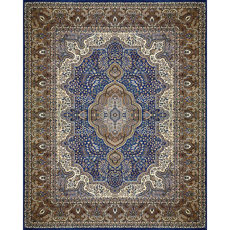8×10 Feet Blue Persian Hand Knotted Wool Carpet Traditional Luxury - Which Mark